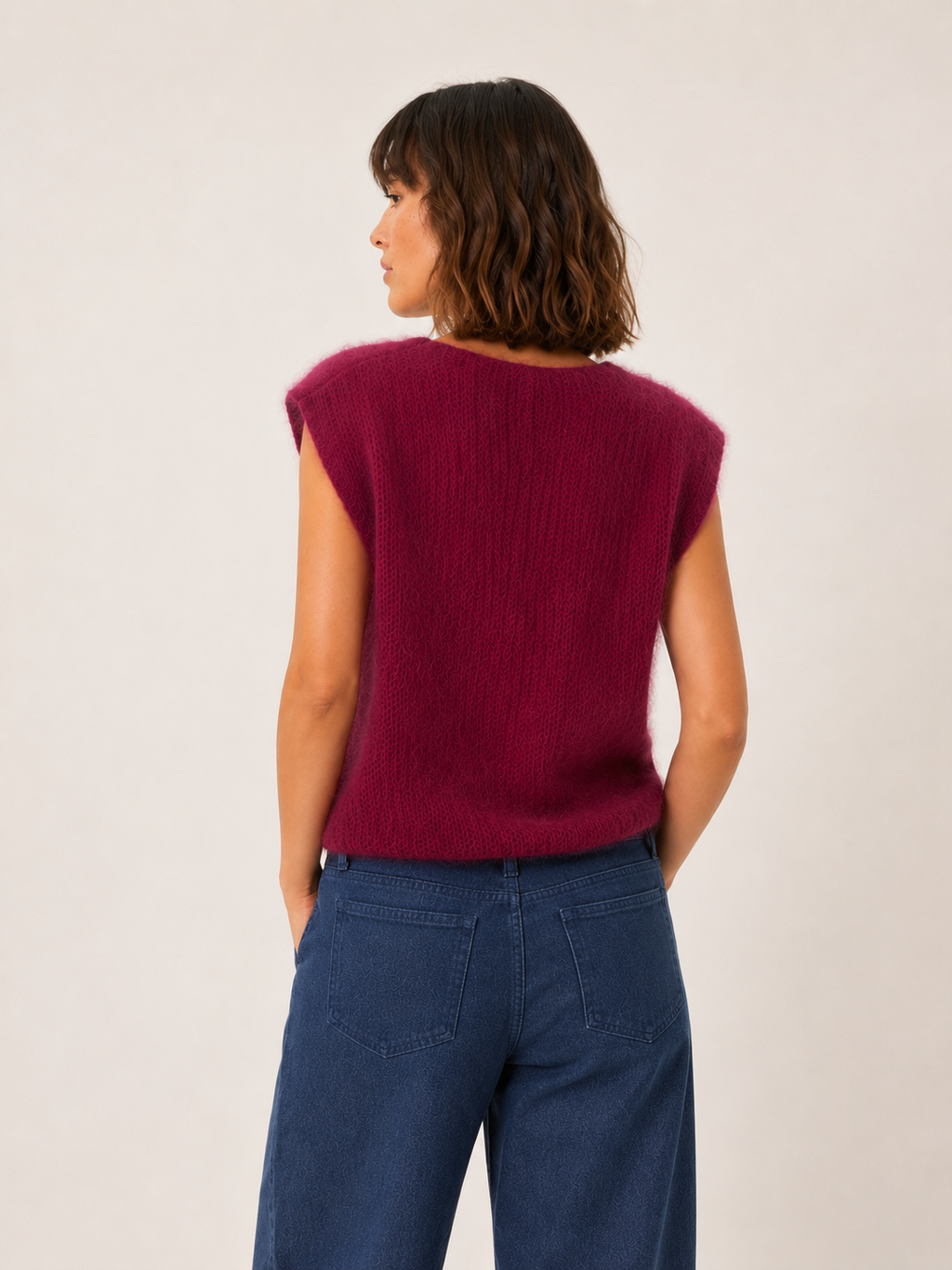 Pull Valentine sans manches Burgundy
