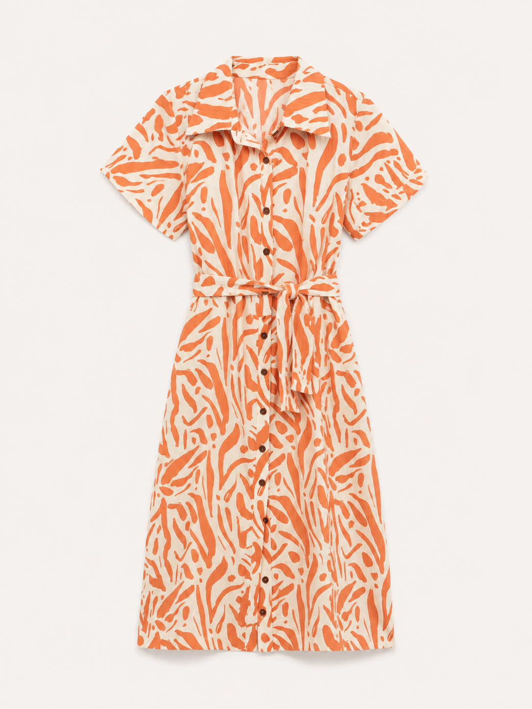Robe chemise imprimée corail