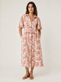 Robe chemise imprimée toile de jouy