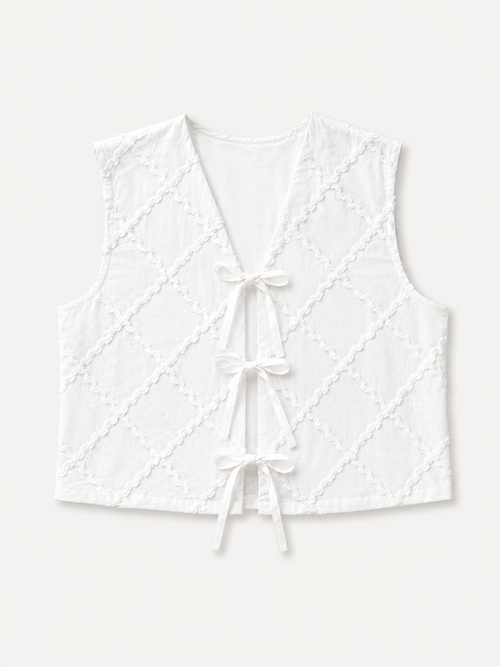 GILET CLARA VOILE COTON LOSANGE