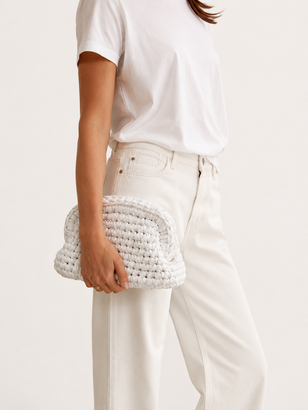 SAC CLUTCHE BLANC/ARGENT