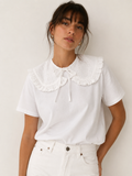 Col amovible dentelle blanche