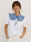 Col amovible fleurs bleues