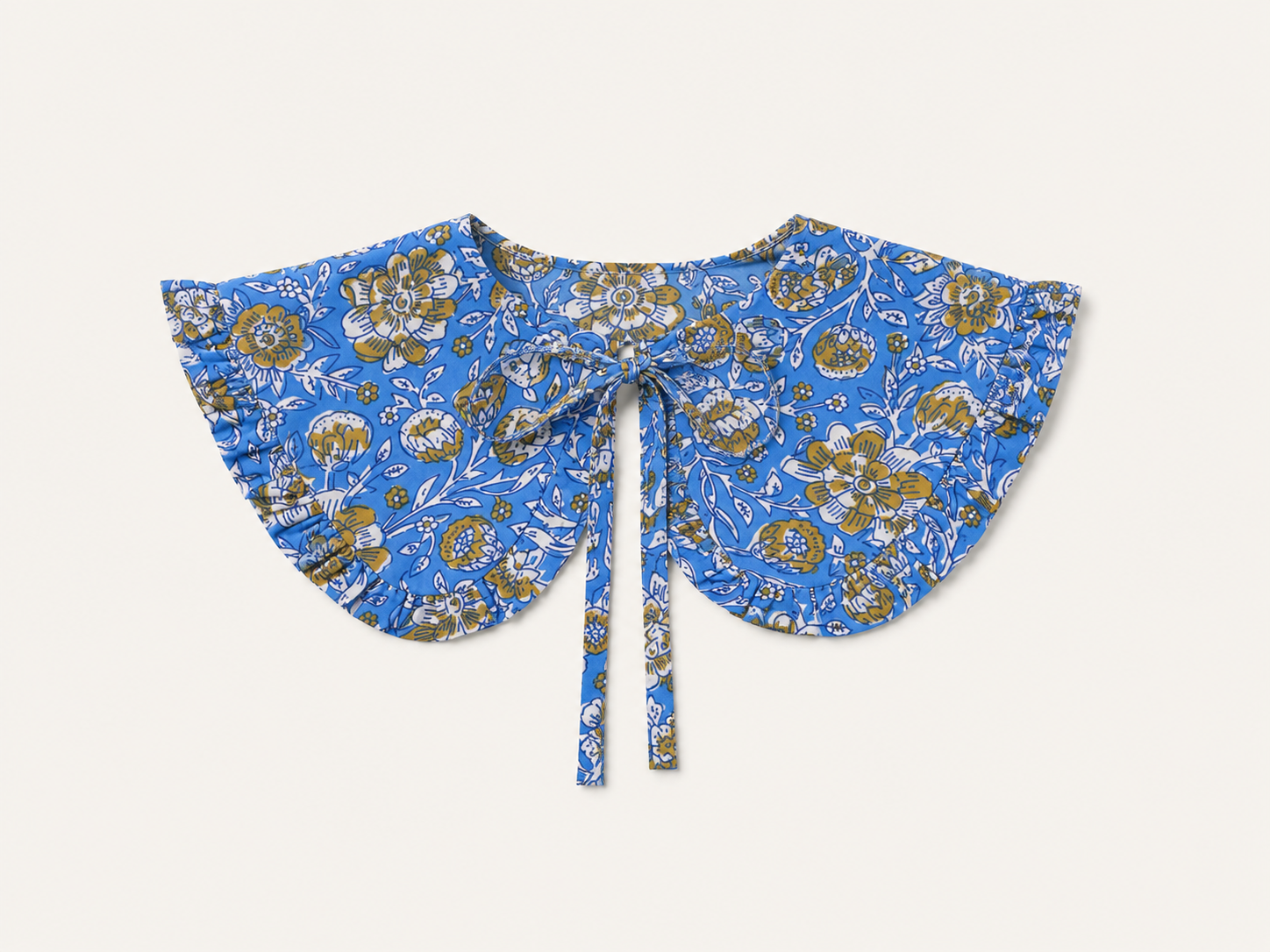 Col amovible fleurs bleues