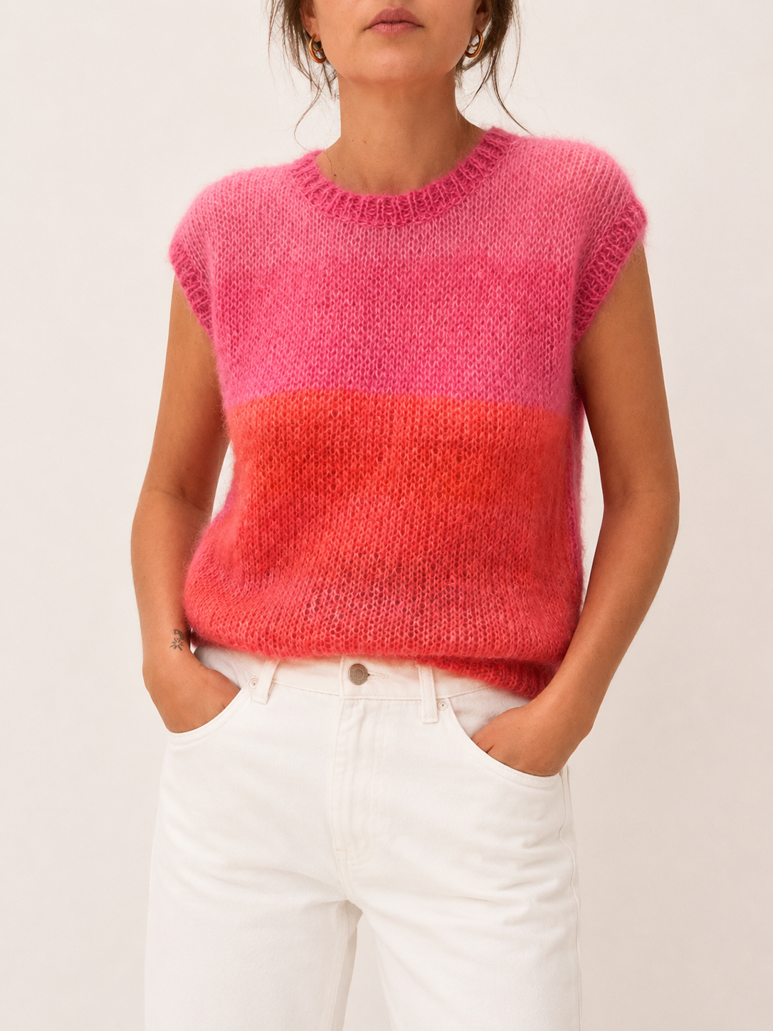 Pull sans manches dégradé