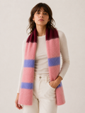 Echarpe longue rose et bordeaux