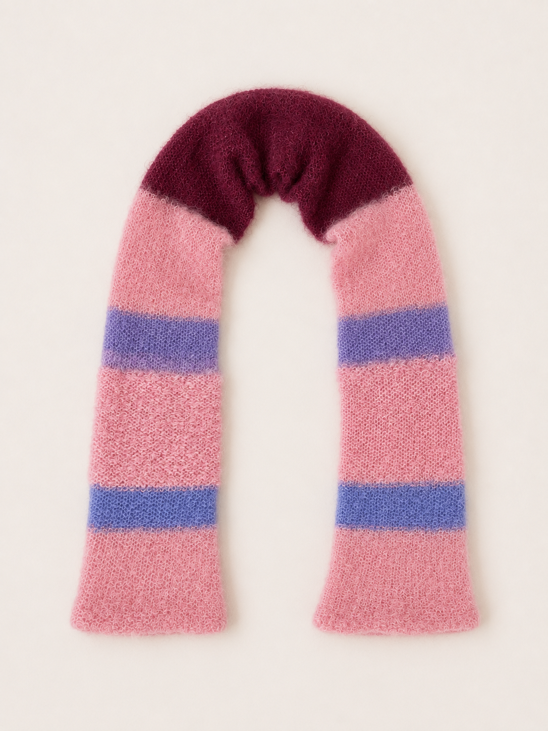 Echarpe longue rose et bordeaux