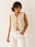 GILET CLARA A NOUETTE ECRU