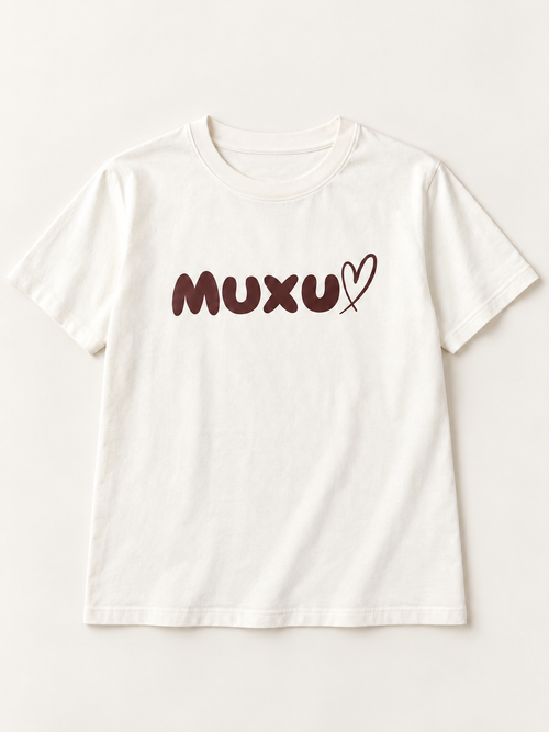 T-Shirt Muxu écru / chocolat