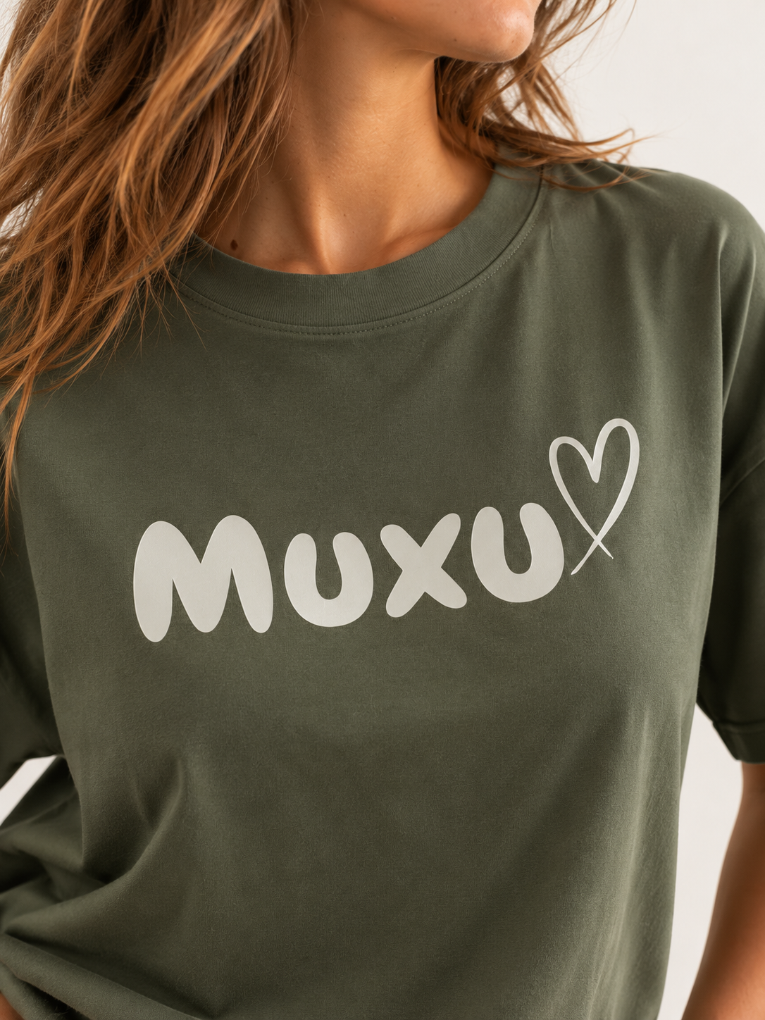 T-shirt Muxu kaki / tilleul