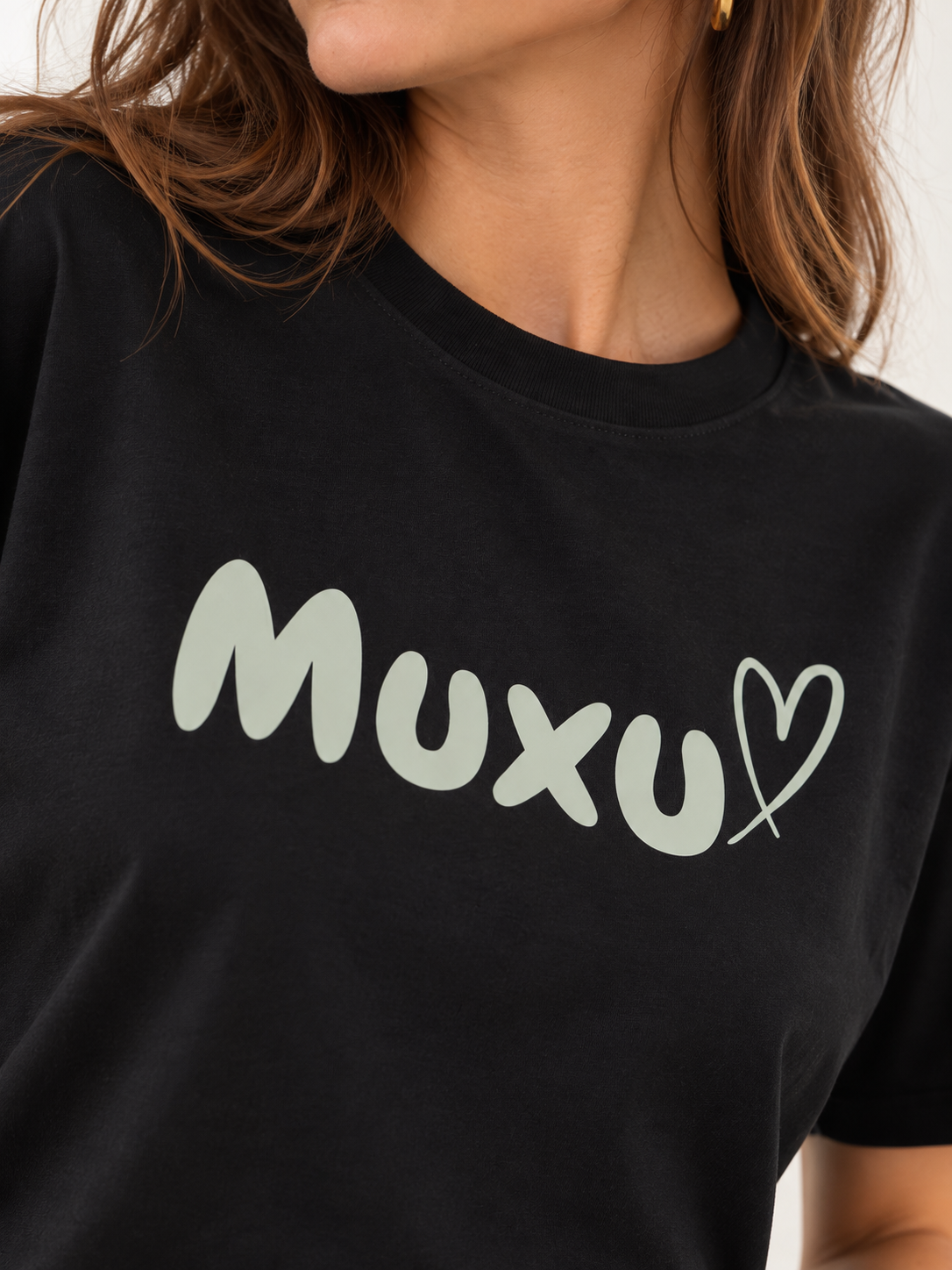 T-Shirt Muxu noir/tilleul