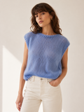 Pull sans manches bleu