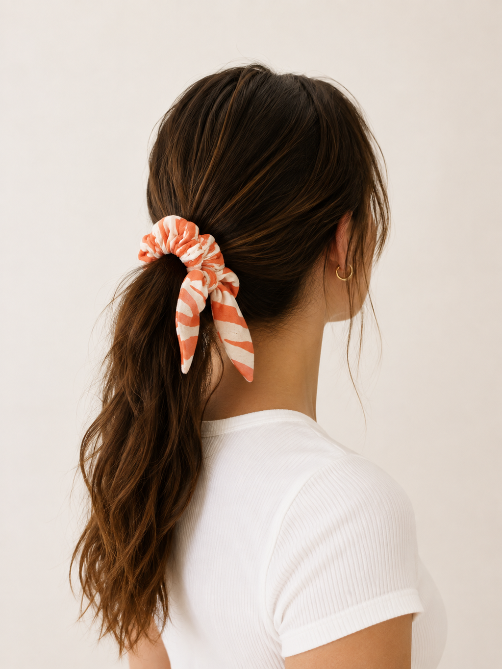 Chouchou corail et blanc