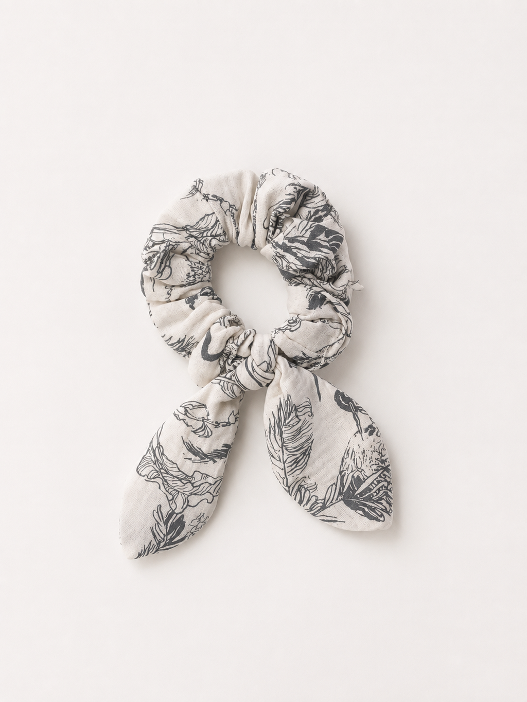Chouchou toile de jouy gris