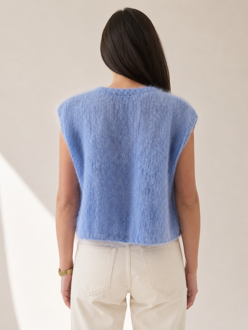 Pull sans manches bleu