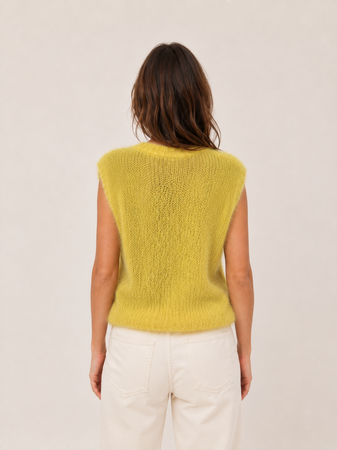 Pull sans manche jaune