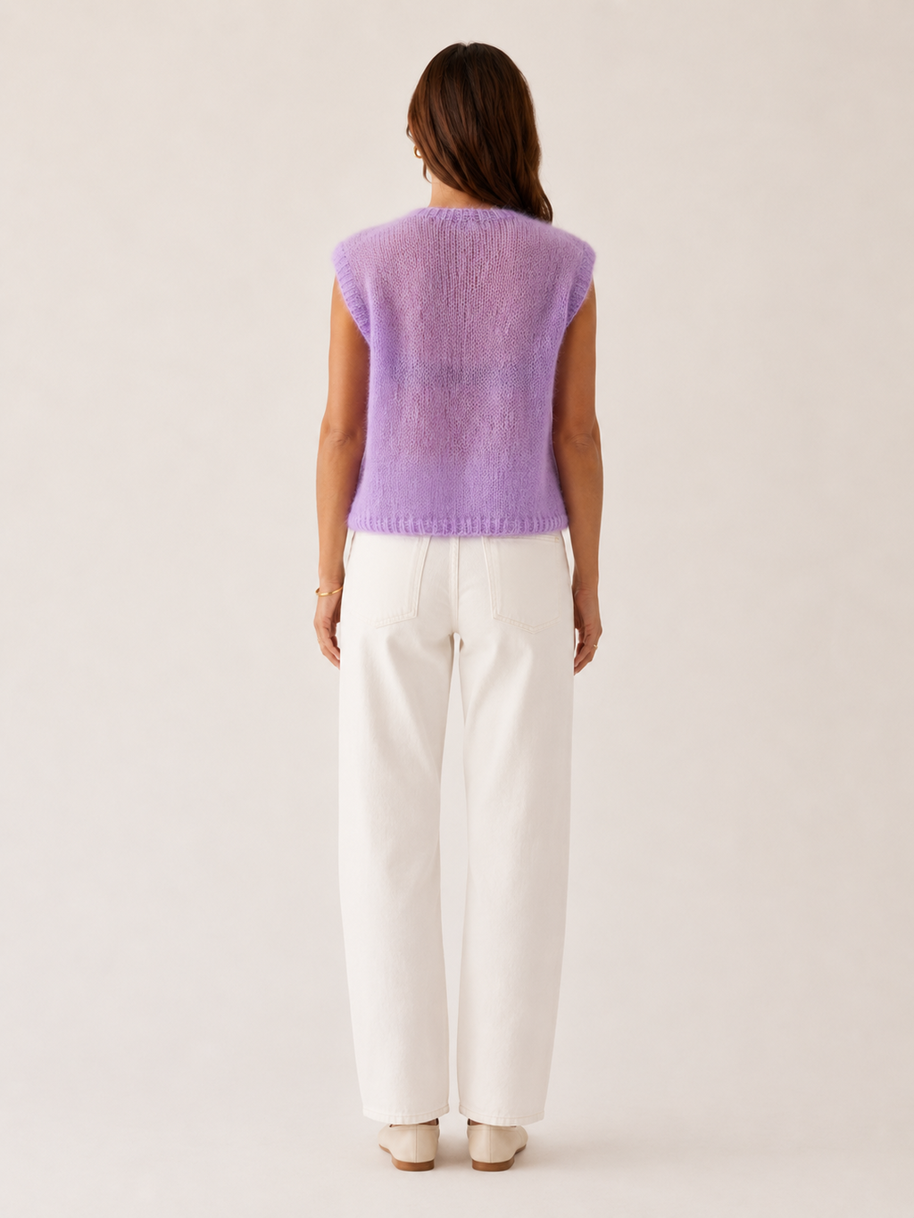 Pull sans manches lilas
