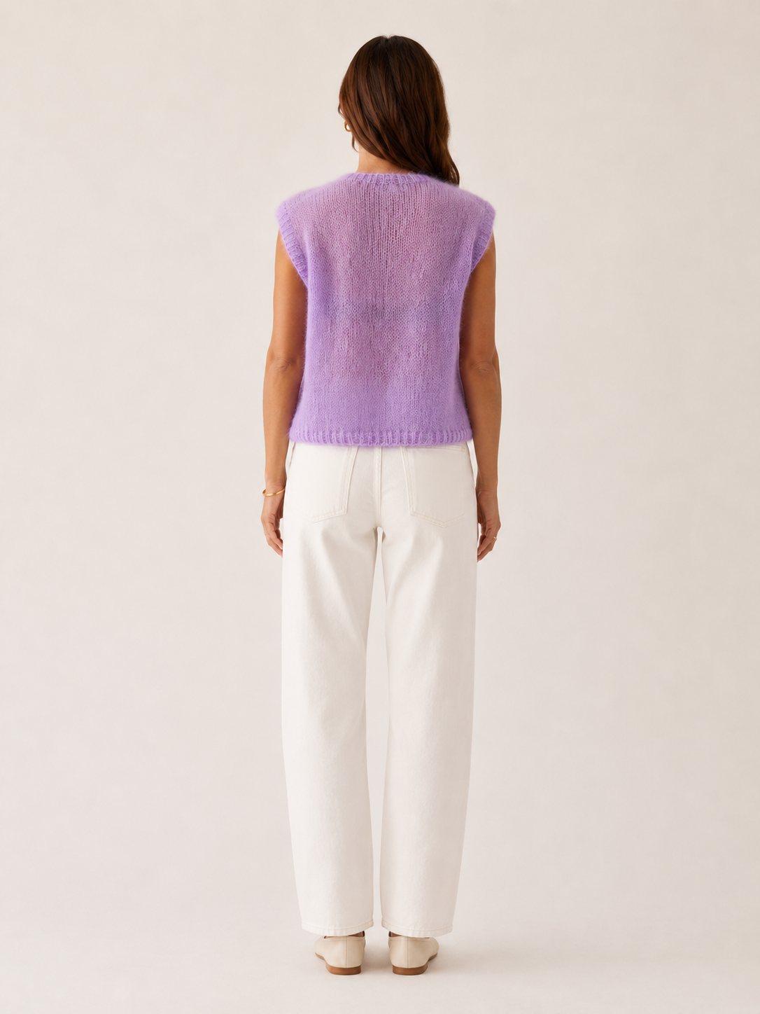 Pull sans manches lilas