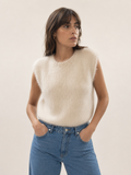 Pull sans manches greige